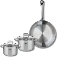 Elo Ensemble de 1 Poêle de cuisson 28 cm et 2 faitouts 14 et 16 cm Profi Citrin