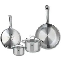Elo Set de 2 Poêles de cuisson 24 et 28 cm et 2 faitouts 12 et 16 cm Profi Citrin