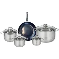 Elo Ensemble de 1 Poêle de cuisson 24 cm et 4 faitouts 12, 14, 16 et 24 cm Prima Brillant
