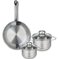 Elo Ensemble de 1 Poêle de cuisson 24 cm et 2 faitouts 12 et 14 cm Profi Brillant