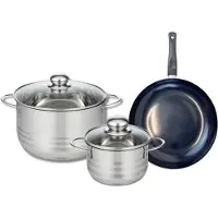 Elo Ensemble de 1 Poêle de cuisson 24 cm et 2 faitouts 16 et 24 cm Prima Brillant