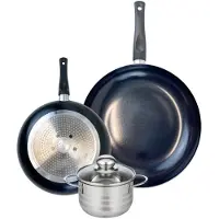 Elo Ensemble de 2 Poêles de cuisson 24 et 32 cm et 1 faitout 14 cm Prima Brillant