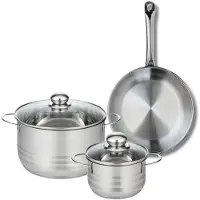 Elo Ensemble de 1 Poêle de cuisson 24 cm et 2 faitouts 14 et 20 cm Profi Brillant