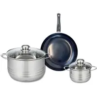 Elo Ensemble de 1 Poêle de cuisson 20 cm et 2 faitouts 12 et 20 cm Prima Brillant