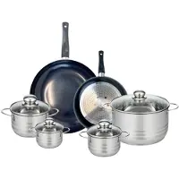 Elo Ensemble de 2 Poêles de cuisson 24 et 32 cm et 4 faitouts 12, 14, 16 et 24 cm Prima Brillant
