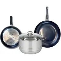Elo Ensemble de 2 Poêles de cuisson 24 et 28 cm et 1 faitout 24 cm Prima Brillant