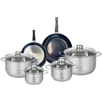 Elo Ensemble de 2 Poêles de cuisson 20 et 24 cm et 4 faitouts 14, 16, 20 et 24 cm Prima Brillant