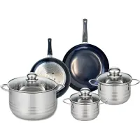 Elo Ensemble de 2 Poêles de cuisson 20 et 24 cm et 3 faitouts 14, 16 et 24 cm Prima Brillant