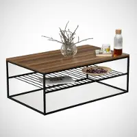 Skye Decor , Etna - Walnut, table basse, noyer, panneaux de particules 100 % mélaminés, 95 x 55 x 43 cm