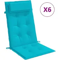 vidaXL Coussins de chaise à dossier haut lot de 6 turquoise