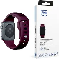 3MK Silicone Watch Strap ciemnofioletowy /mulberry dla Apple Watch 42/44/45/49mm (Acier inoxydable, Silicone), Sangles de montre, Violet