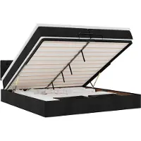 vidaXL Ottoman-lit avec matelas noir 200x200 cm Tissu