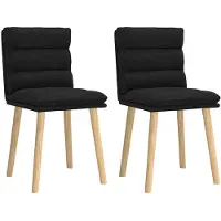 vidaXL Chaise de salle à manger 2 pcs. tissu noir