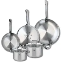 Elo Ensemble de 3 Poêles de cuisson 24, 28 et 32 cm et 2 faitouts 16 et 20 cm Profi Citrin
