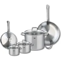 Elo Ensemble de 2 Poêles de cuisson 24 et 32 cm et 3 faitouts 14, 16 et 26 cm Profi Citrin