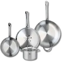 Elo Ensemble de 3 Poêles de cuisson 24, 28 et 32 cm et 1 faitout 16 cm Profi Citrin
