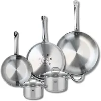 Elo Ensemble de 3 Poêles de cuisson 24, 28 et 32 cm et 2 faitouts 14 et 16 cm Profi Citrin