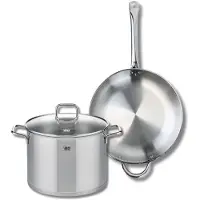 Elo Ensemble de 1 Poêle de cuisson 32 cm et 1 faitout 26 cm Profi Citrin