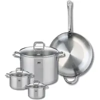Elo Set de 1 Poêle de cuisson 32 cm et 3 faitouts 12, 14 et 26 cm Profi Citrin