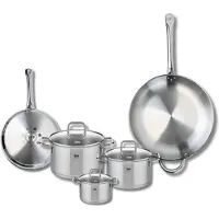 Elo Ensemble de 2 Poêles de cuisson 24 et 32 cm et 3 faitouts 12, 16 et 20 cm Profi Citrin