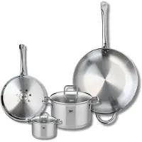 Elo Ensemble de 2 Poêles de cuisson 24 et 32 cm et 2 faitouts 12 et 20 cm Profi Citrin