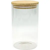 Fackelmann Boîte de conservation en verre 1,15L avec couvercle en Bambou Nature