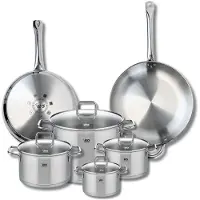 Elo Ensemble de 2 Poêles de cuisson 28 et 32 cm et 4 faitouts 14, 16, 20 et 26 cm Profi Citrin