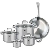 Elo Set de 1 Poêle de cuisson 32 cm et 4 faitouts 12, 16, 20 et 26 cm Profi Citrin