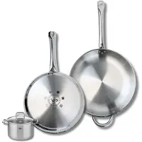 Elo Ensemble de 2 Poêles de cuisson 28 et 32 cm et 1 faitout 12 cm Profi Citrin