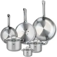 Elo Ensemble de 3 Poêles de cuisson 24, 28 et 32 cm et 3 faitouts 12, 16 et 20 cm Profi Citrin