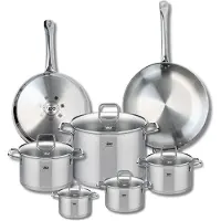 Elo Ensemble de 2 Poêles de cuisson 28 et 32 cm et 5 faitouts 12, 14, 16, 20 et 26 cm Profi Citrin