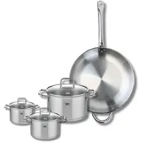 Elo Set de 1 Poêle de cuisson 32 cm et 3 faitouts 12, 14 et 20 cm Profi Citrin