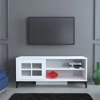 Skye Decor , Revival 125 - Blanc, Meuble TV, Blanc, PANNEAUX DE PARTICULES 100 % MÉLAMINÉS, 125 x 42 x 54 cm