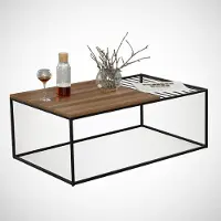 Skye Decor , Zinus - Walnut, table basse, noyer, panneaux de particules 100 % mélaminés, 95 x 55 x 43 cm