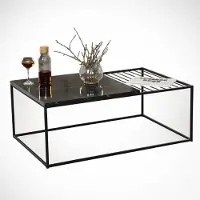 Skye Decor , Zinus - Royal, table basse, noir, panneaux de particules 100 % mélaminés, 95 x 55 x 43 cm