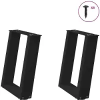 vidaXL Pieds de table basse en U 2 pcs. noir 28x(42-43) cm acier