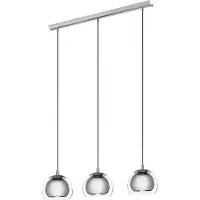 Eglo 94593 Rocamar Lampe à suspendre acier chrome verre clair