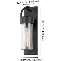Eglo 900285 CARRARO E27 Applique murale/plafonnier d'extérieur noir IP44