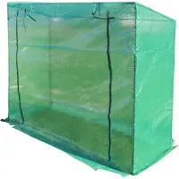 Wiltec Serre de jardin – 200 x 77 x 169 cm – en PE – avec Film grillagé, Entrée, Aération, Porte déroulante – Abri de plantes pour tomates, culture maraîchère