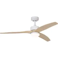 QAZQA Ventilateur de plafond blanc avec impression bois 132cm avec LED dimmable avec télécommande - Joly