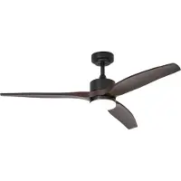 QAZQA Ventilateur de plafond noir avec impression bois 132cm avec LED à intensité variable avec télécommande - Joly