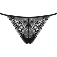 Obsessive Intensa - string en dentelle à lanières - noir - L/XL