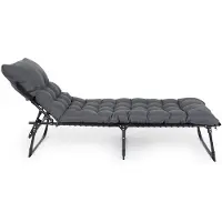 909 Outdoor 909 Chaise longue d'extérieur Premium avec coussin confortable - Dossier réglable - 189x59x30cm - Capacité de charge maximale : 110KG