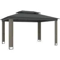 vidaXL Pavillon avec double toit anthracite 3,94x2,96 m acier