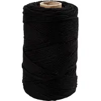 Creativ Company Cordon macramé noir, 198m