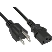 InLine Câble secteur (3 m), Câble d'alimentation, Noir