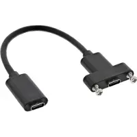 InLine Câble adaptateur USB 3.2 Gen.2, prise femelle C sur prise femelle encastrable C, 0,20m