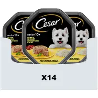 Cesar Senior 10+ au poulet et riz pâtée en gélée en barquettes pour chien (150 g)