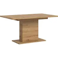 Ebuy24 Motion table de salle à manger pied colonne 90x150/190 cm avec 1 rallonge chêneReproduction.