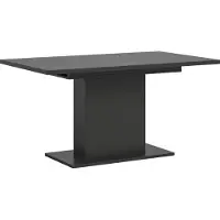 Ebuy24 Motion table de salle à manger pied colonne 90x150/190 cm avec 1 rallonge gris.